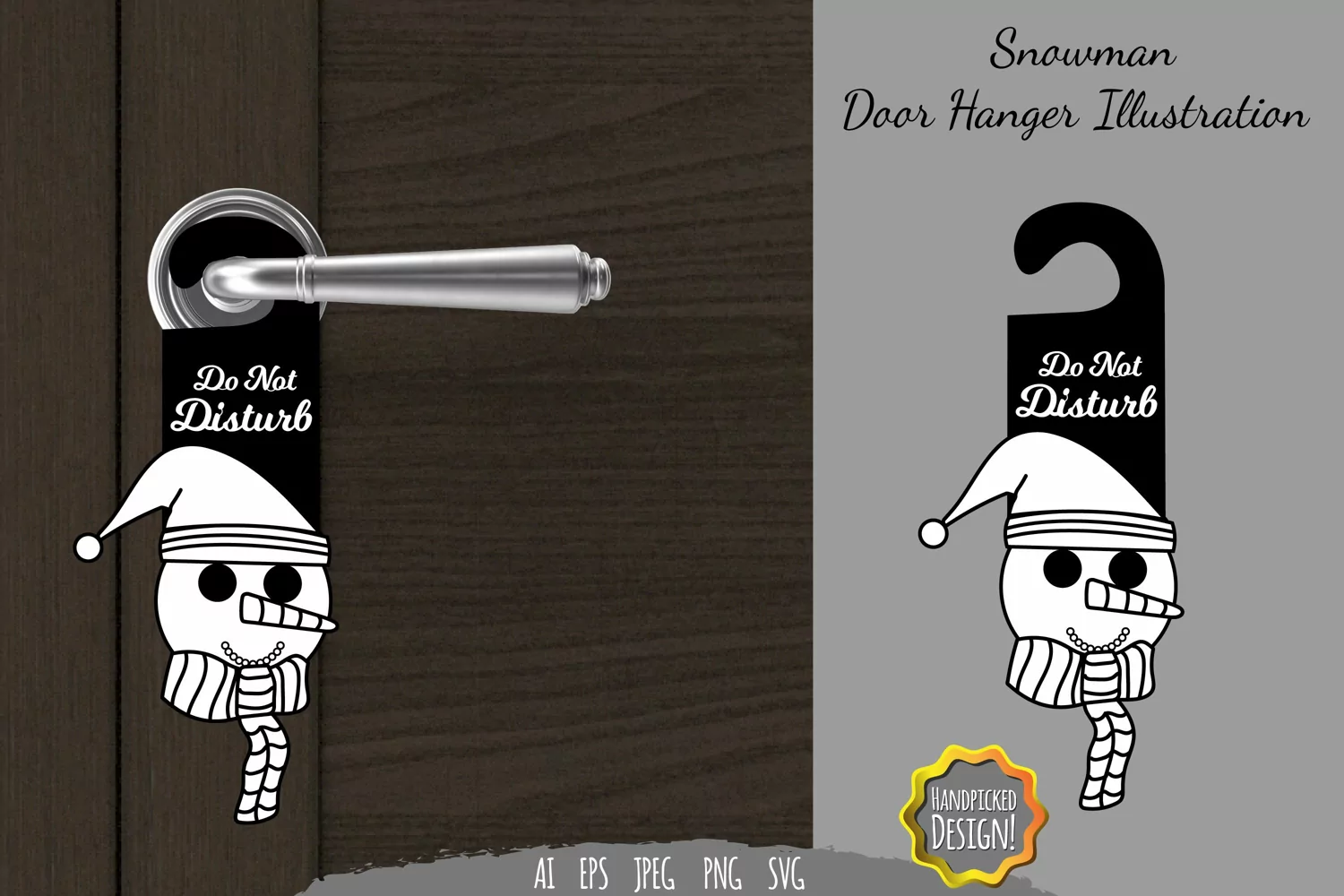 Snowman Door Tag - Do Not Disturb SVG File product image 1