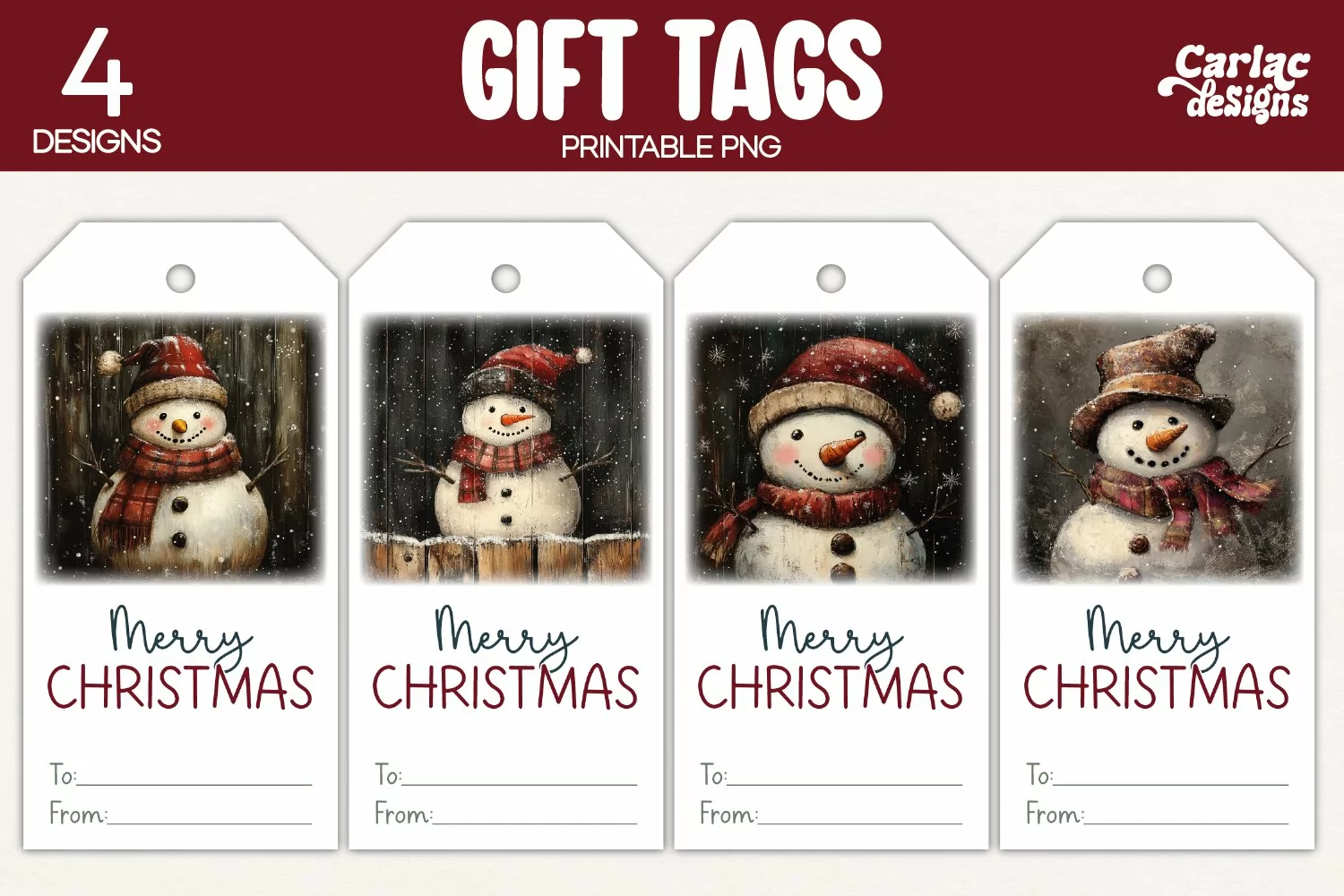 snowman gift tag