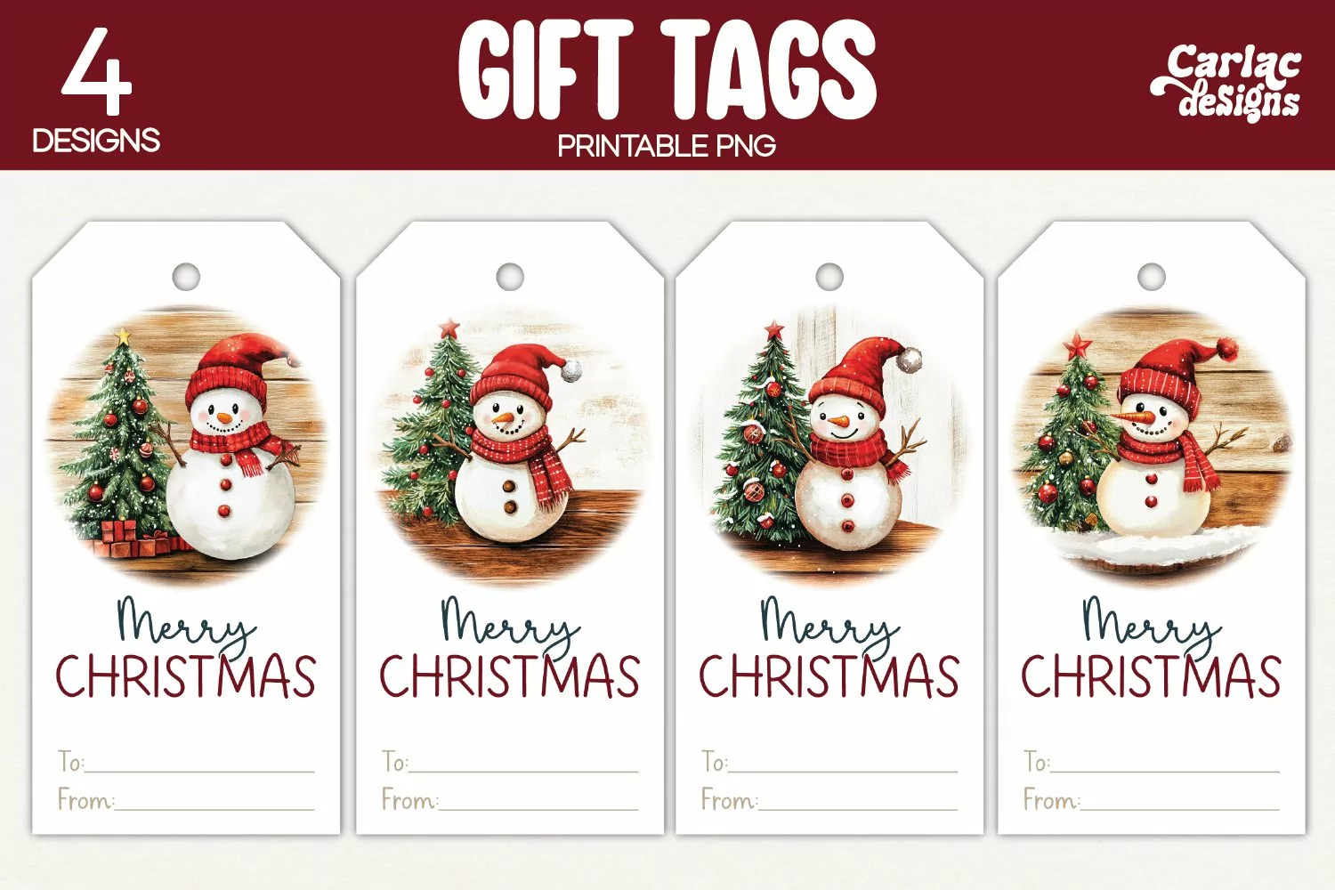snowman gift tags