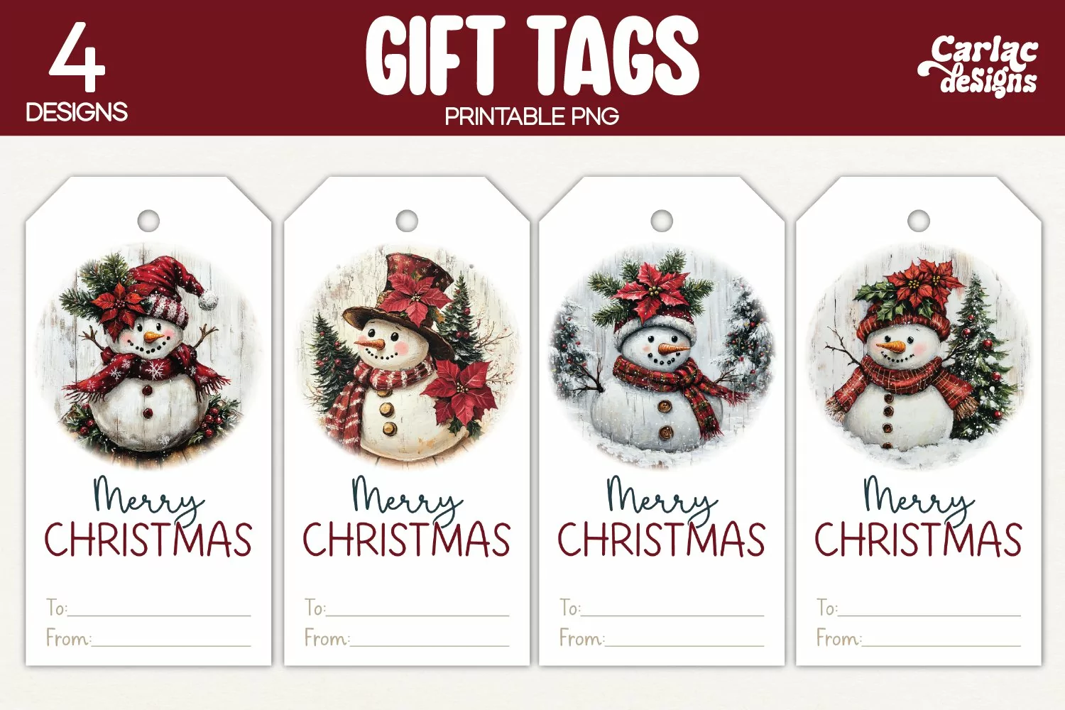 snowman gift tags