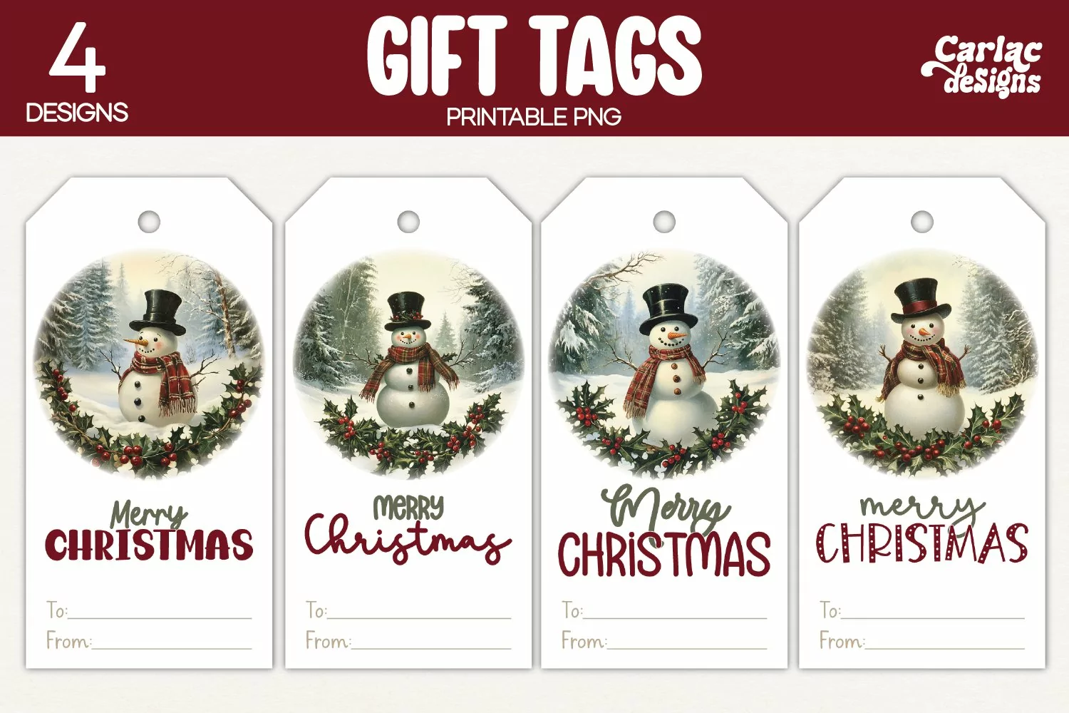 snowman gift tags