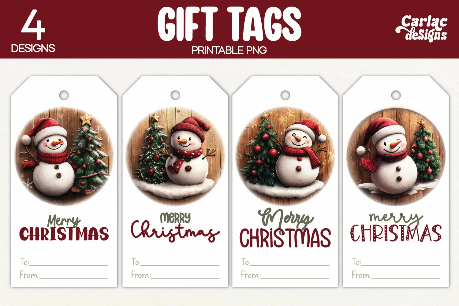 snowman gift tags