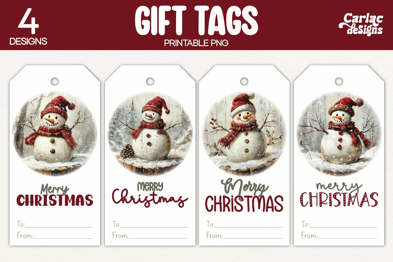 snowman gift tags