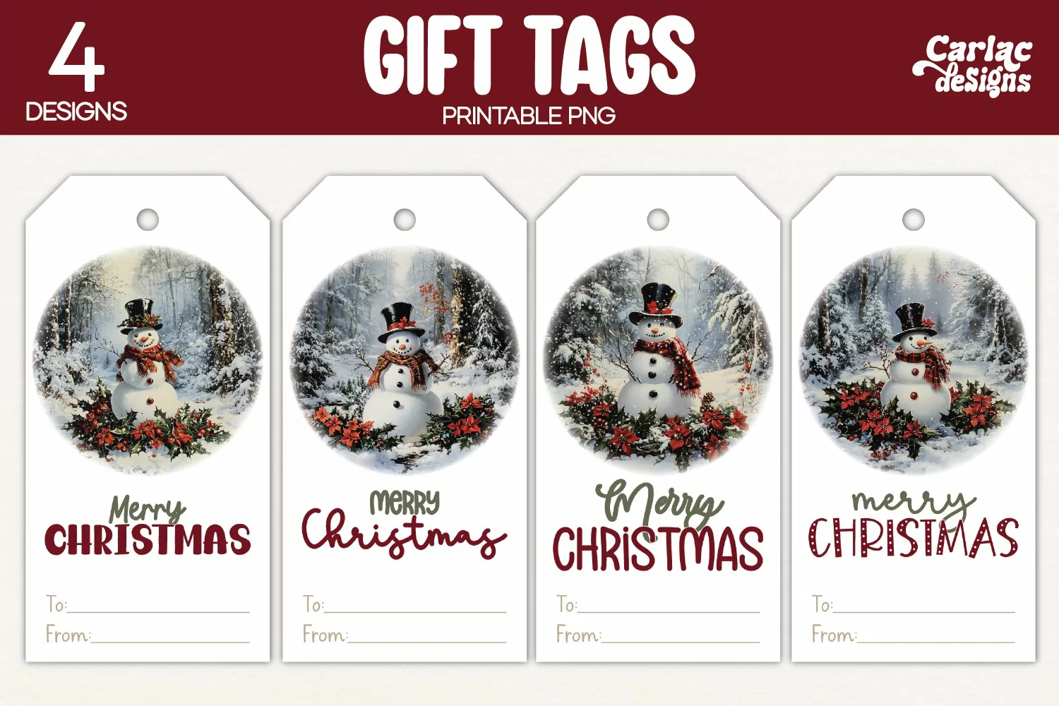 snowman gift tags