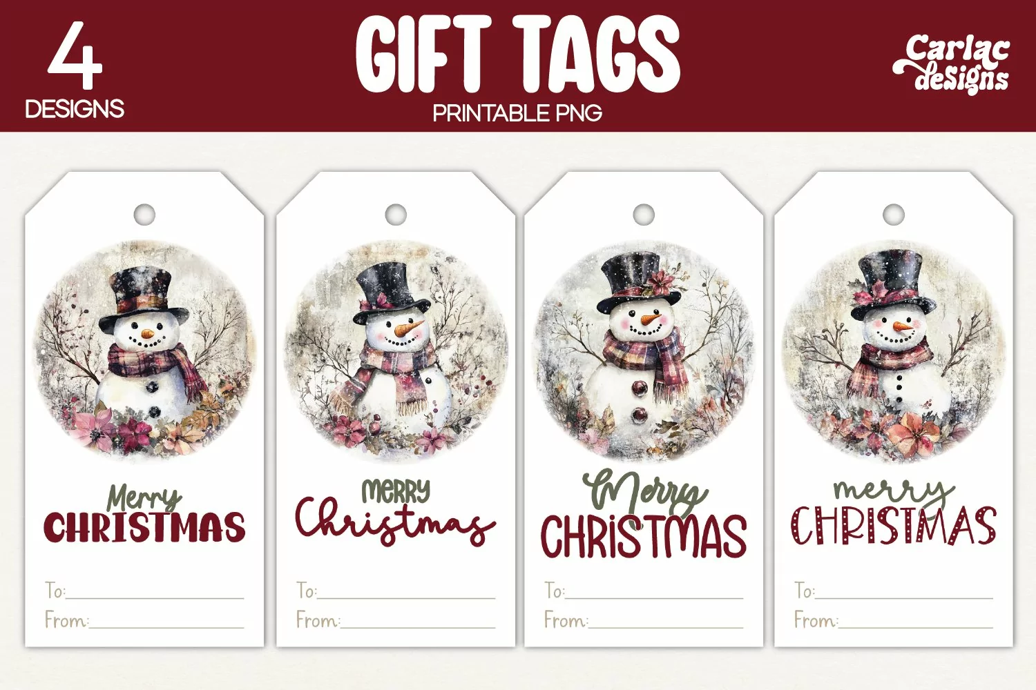 snowman gift tags