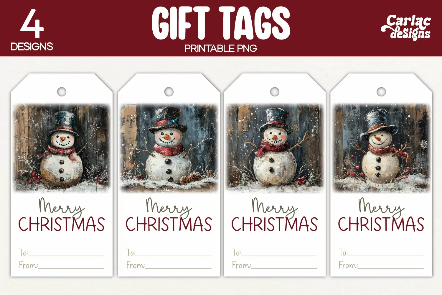 snowman gift tags
