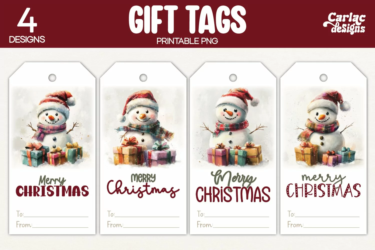 snowman gift tags