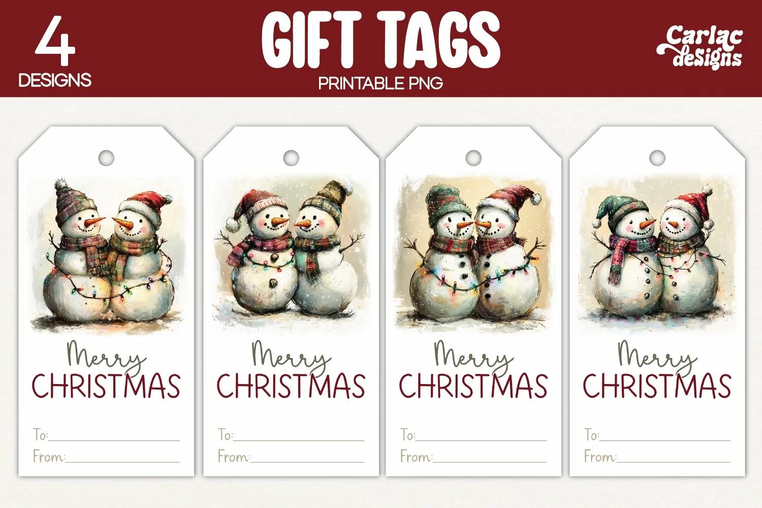 snowman gift tags