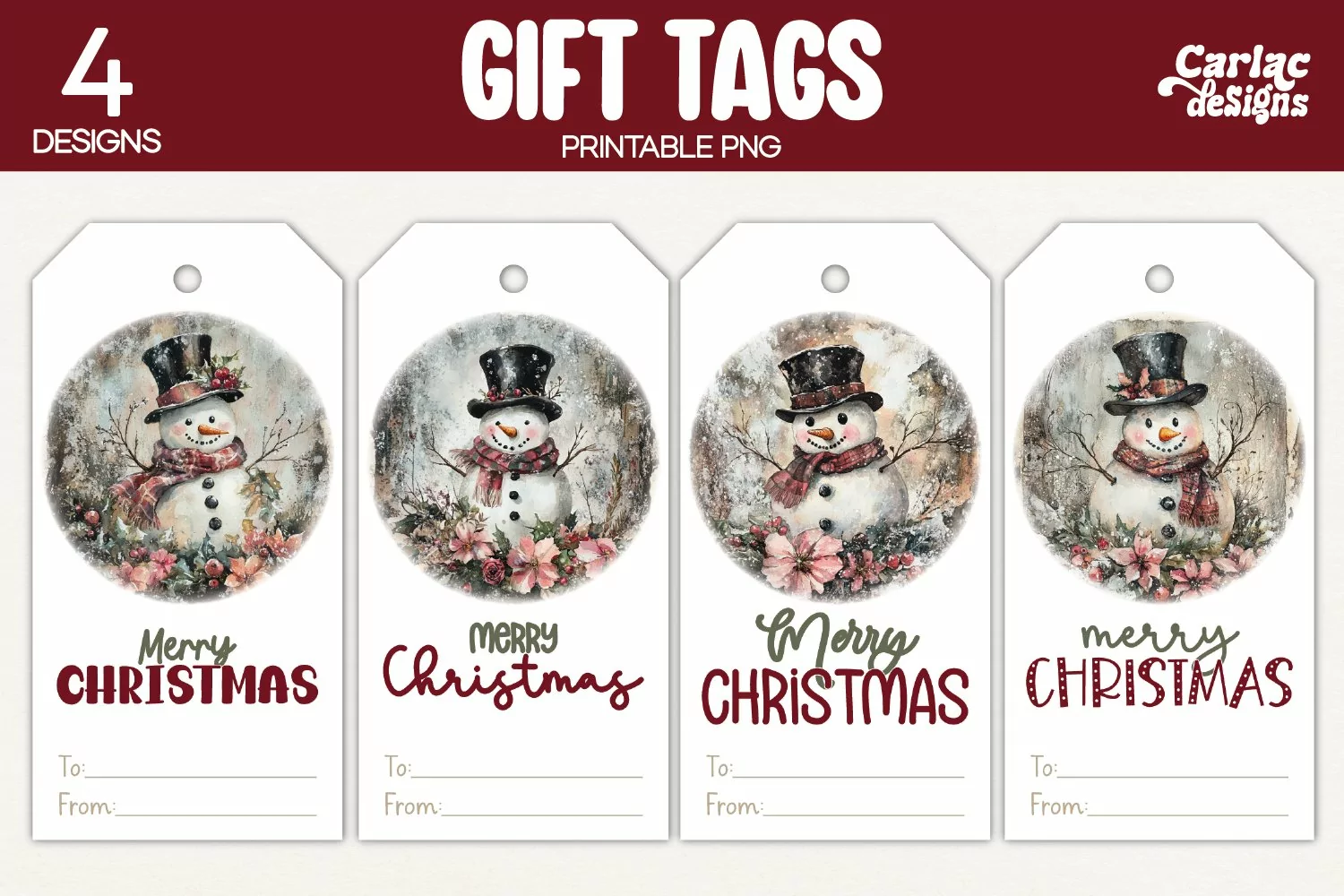 snowman gift tags