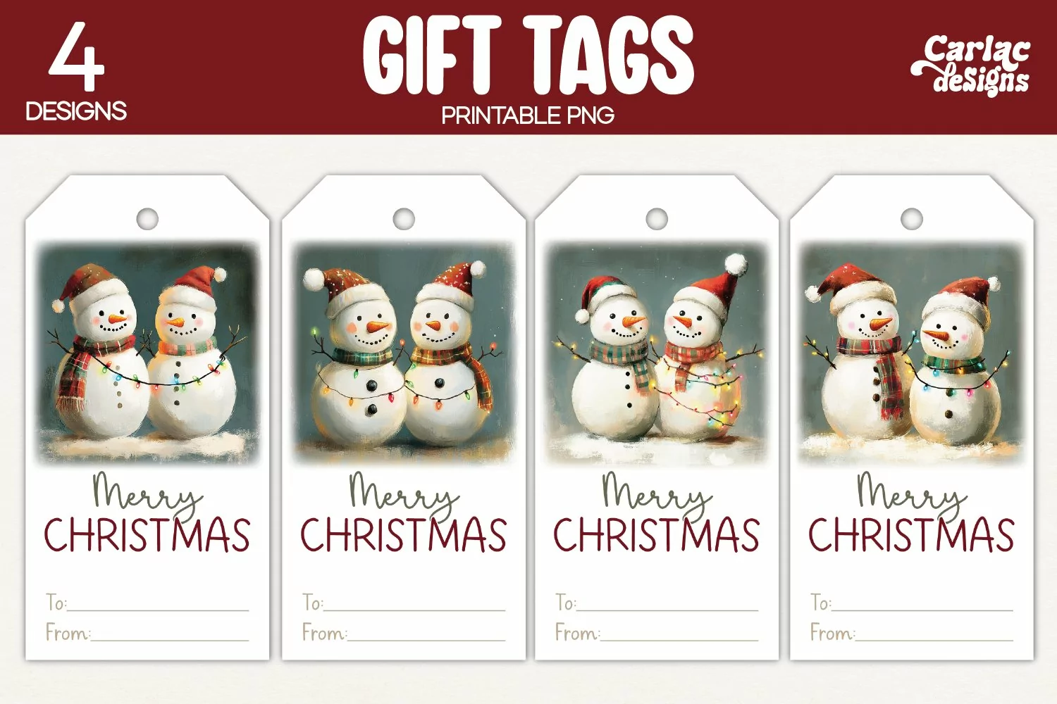 snowman gift tags