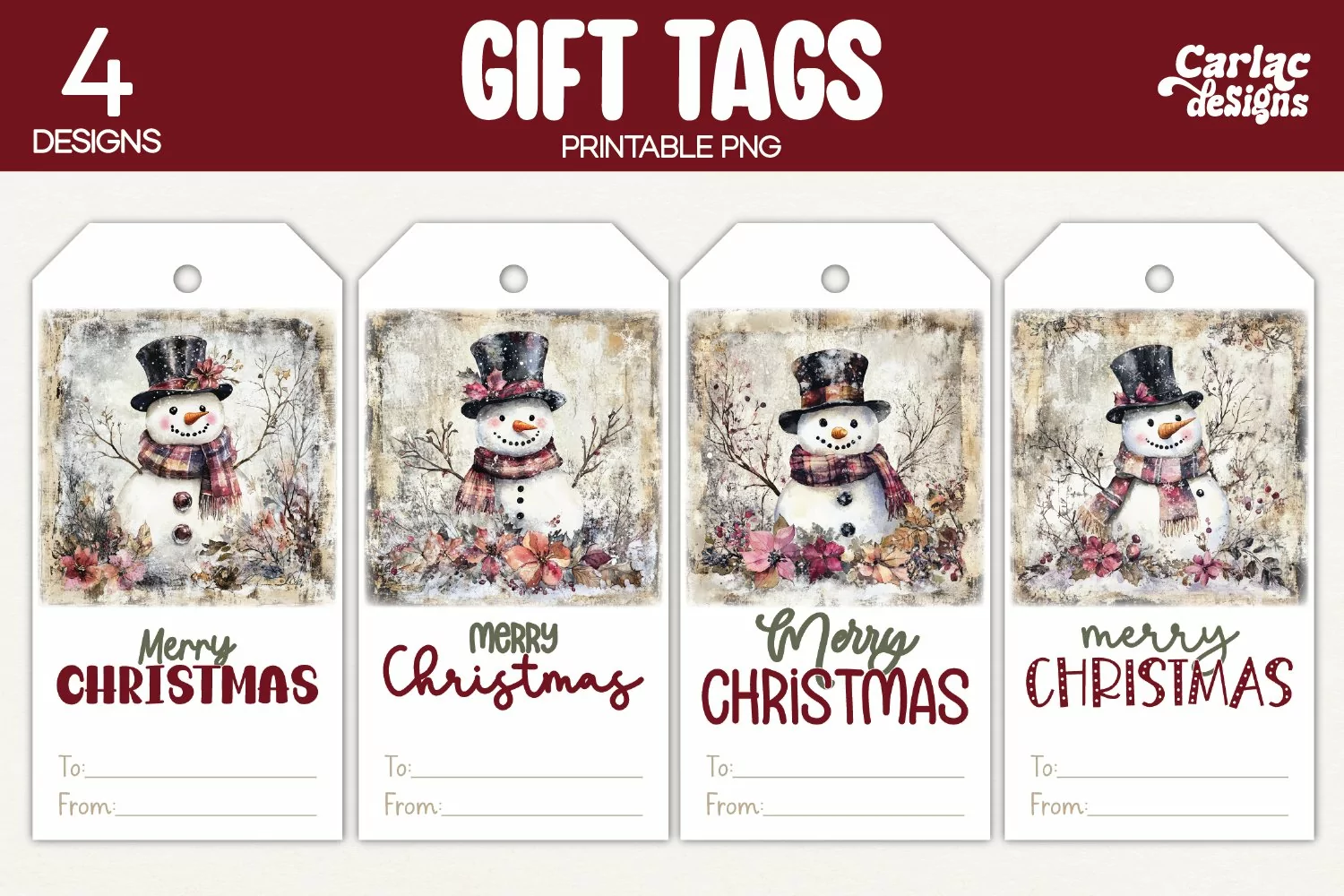snowman gift tags