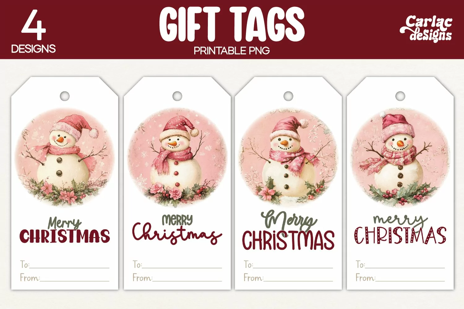 snowman gift tags