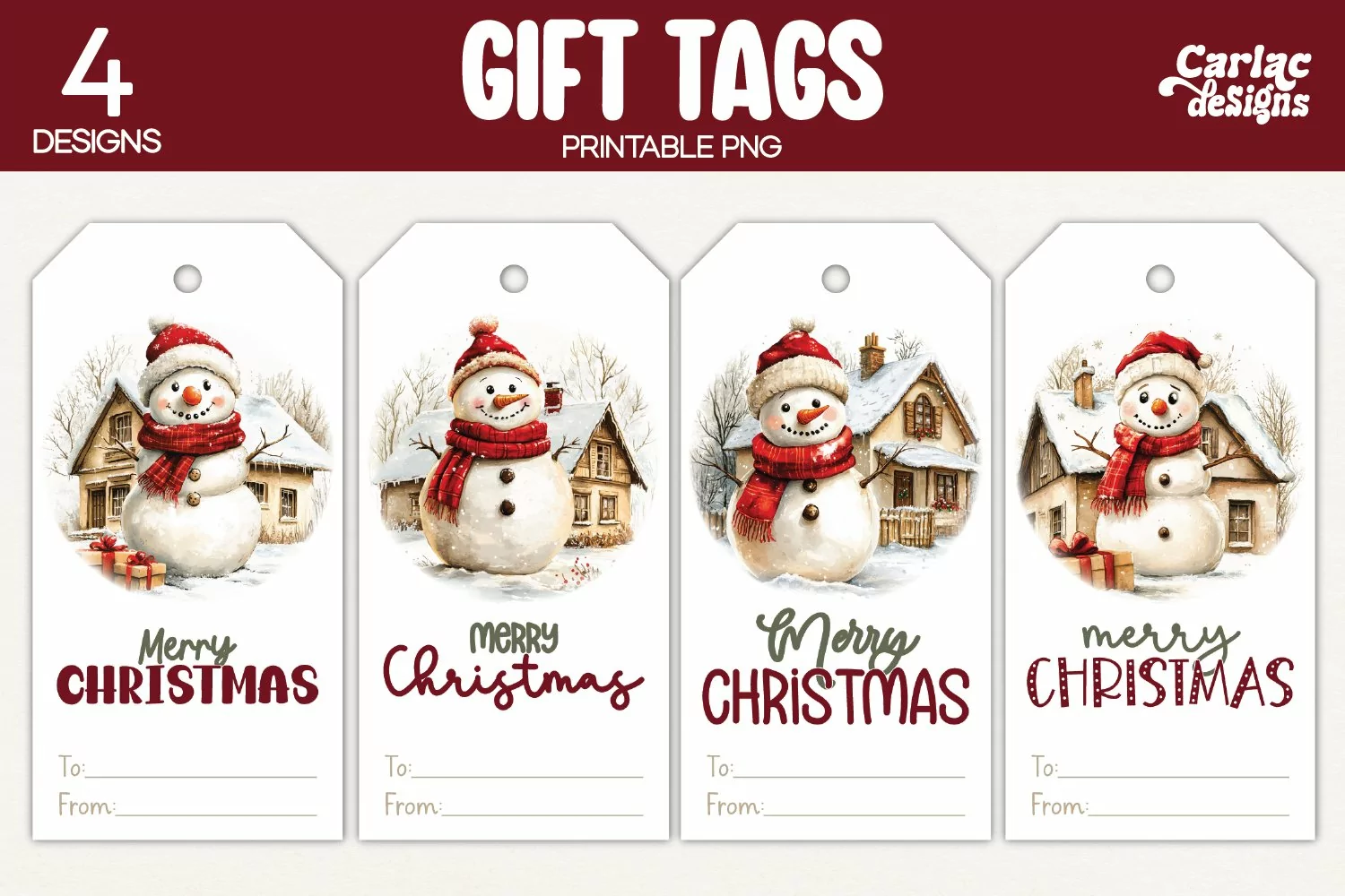 snowman gift tags
