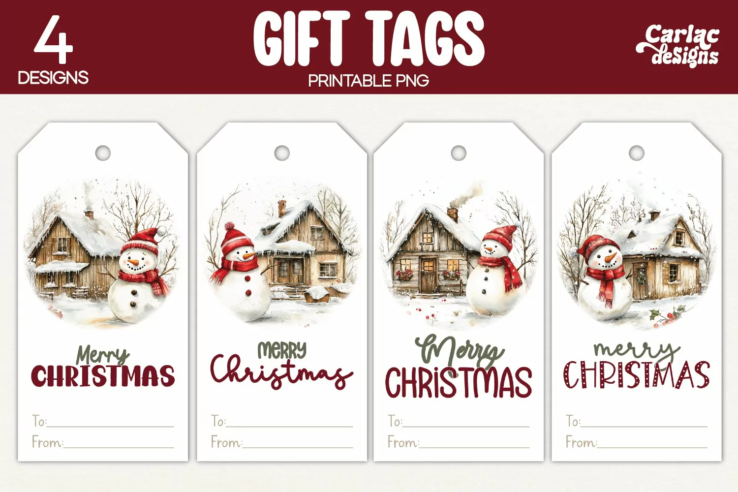 snowman gift tags