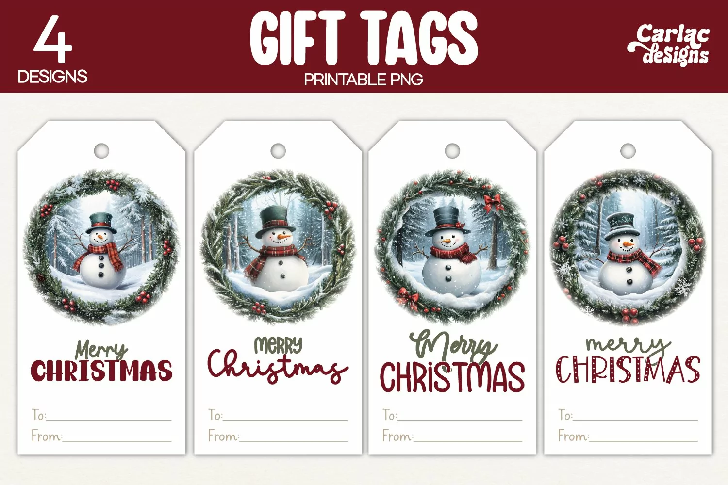 snowman gift tags
