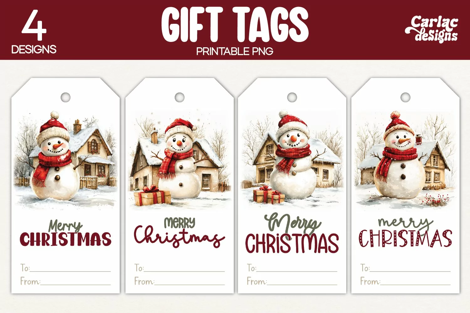 snowman gift tags