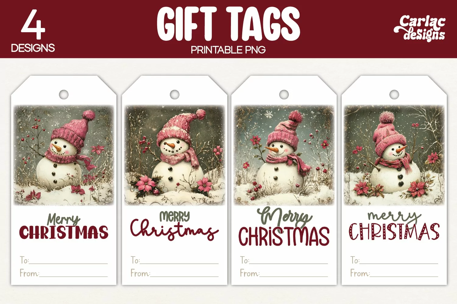 snowman gift tags