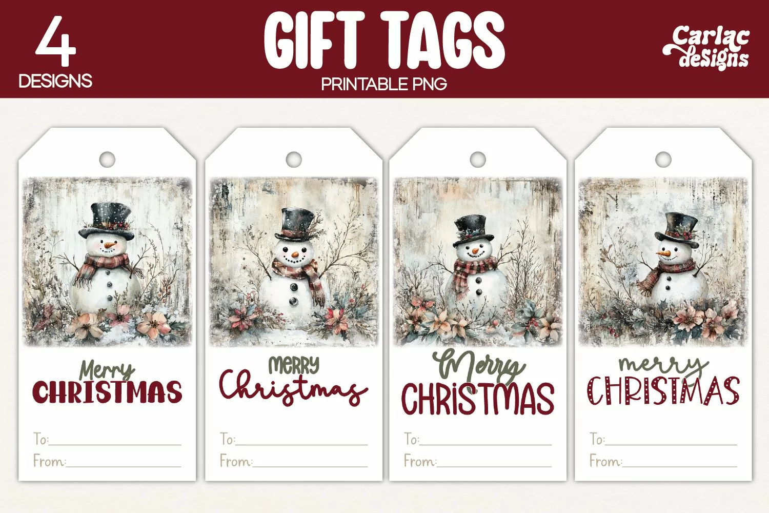 snowman gift tags