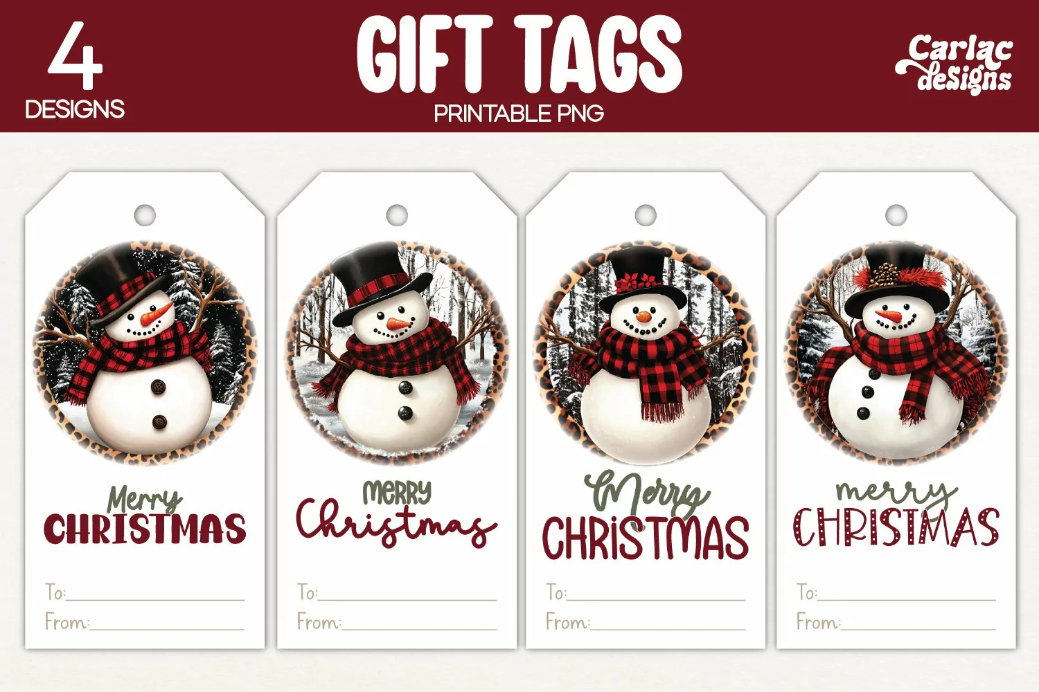 snowman gift tags