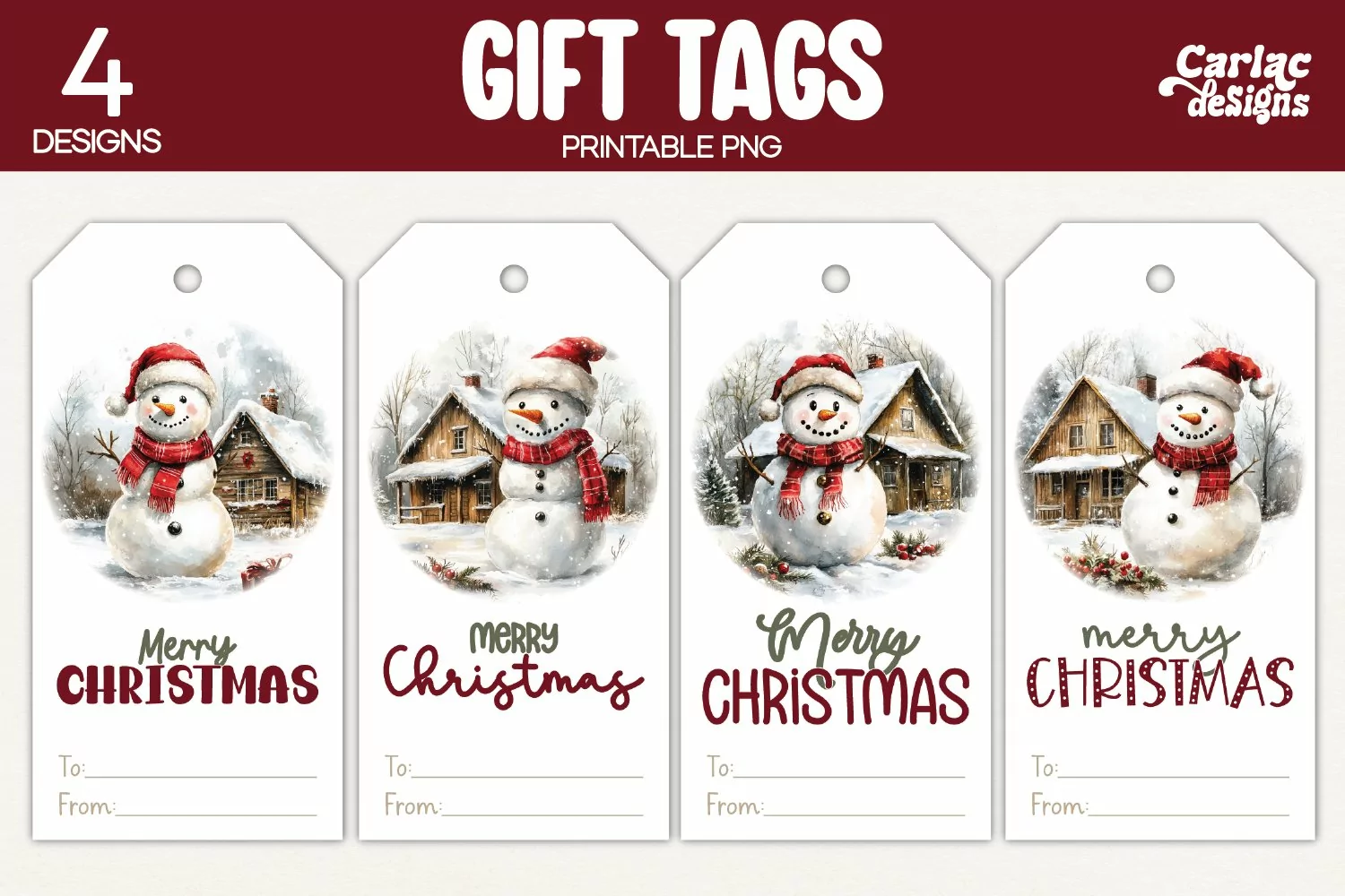 snowman gift tags