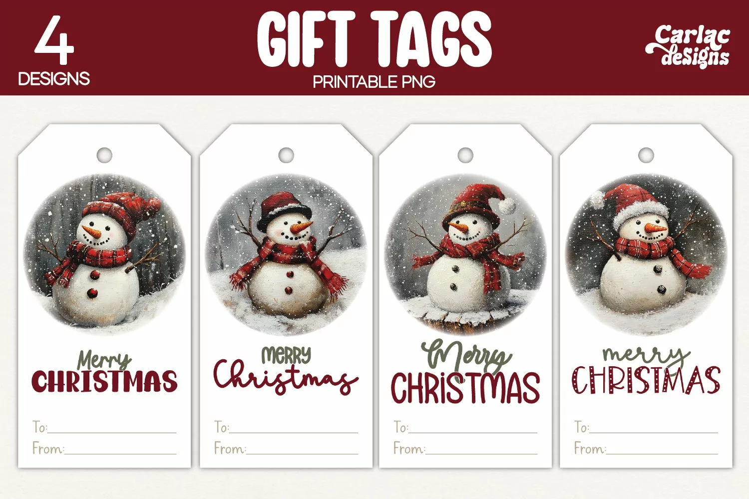 snowman gift tags