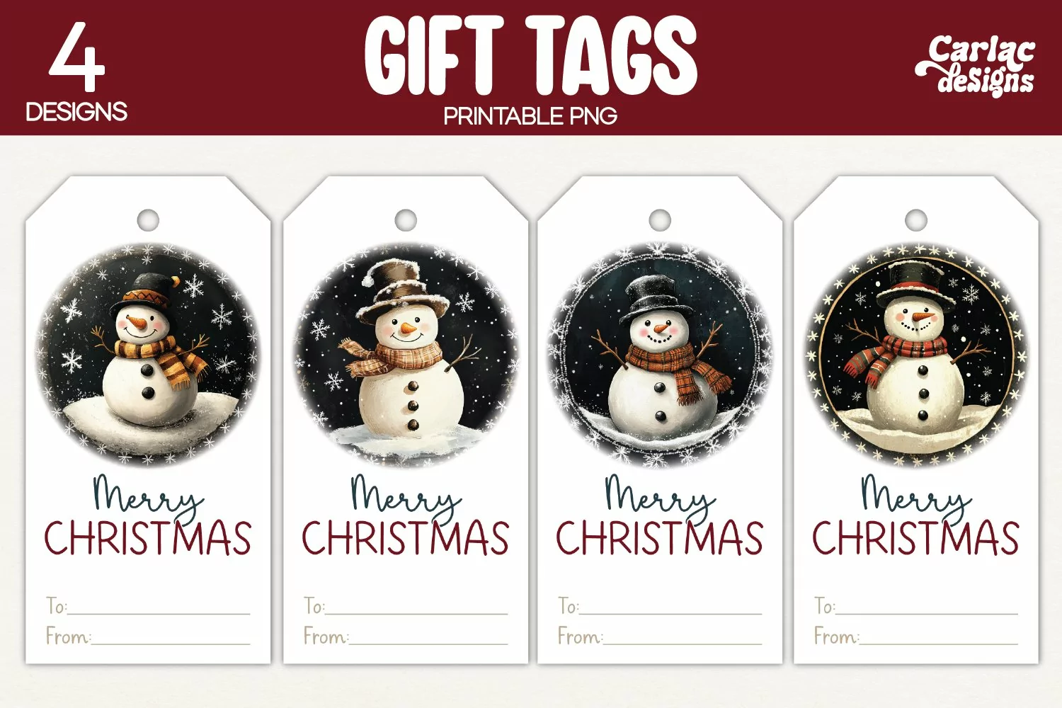 snowman gift tags