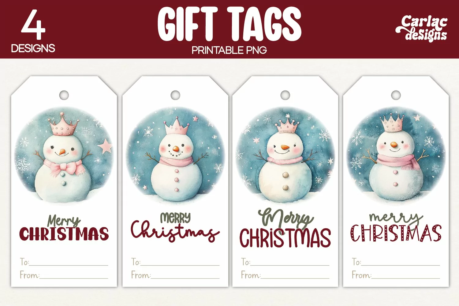 snowman gift tags
