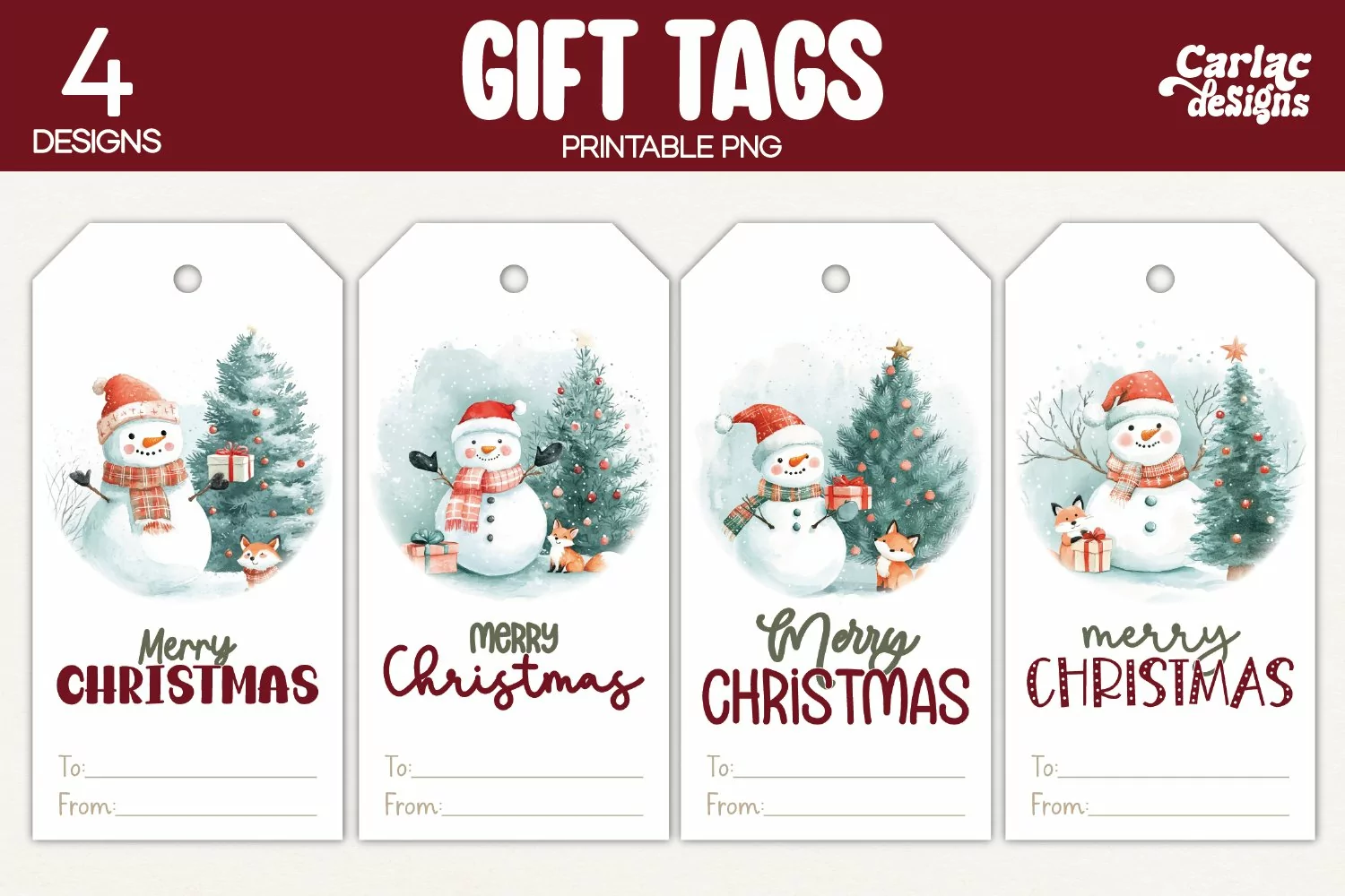 snowman gift tags