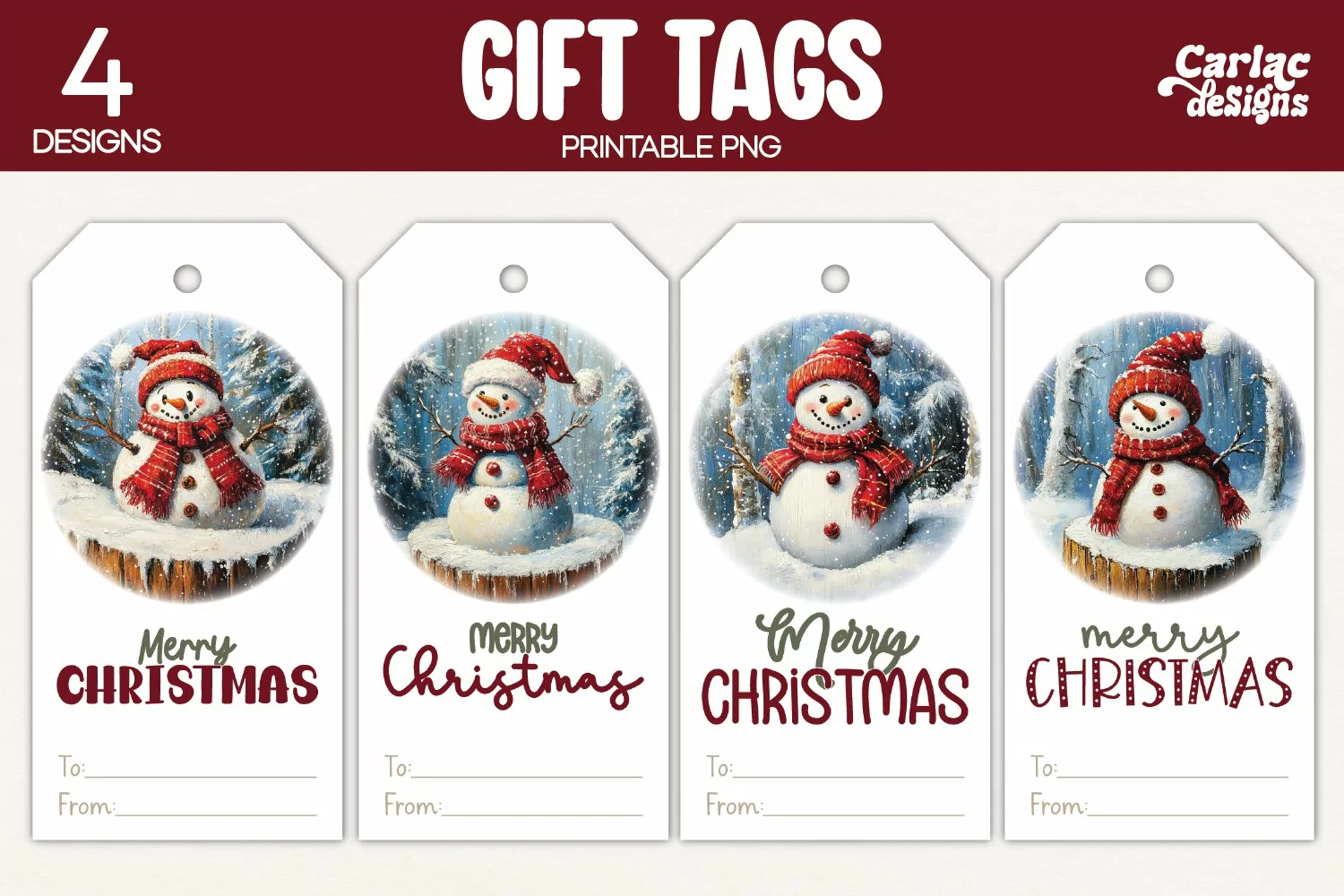 snowman gift tags
