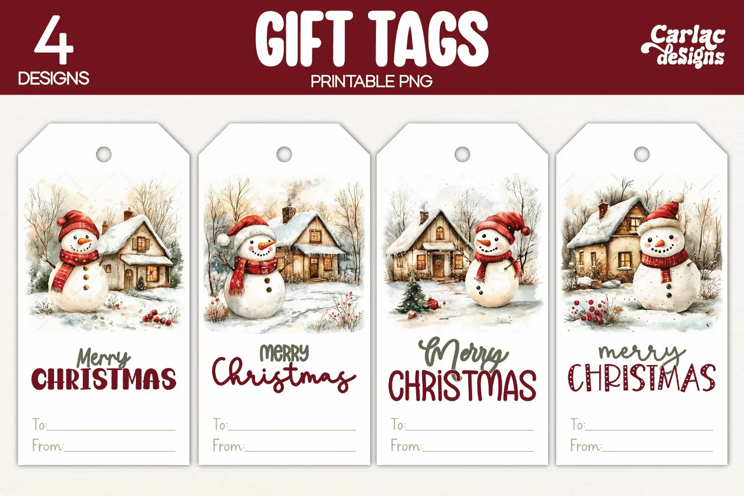 snowman gift tags