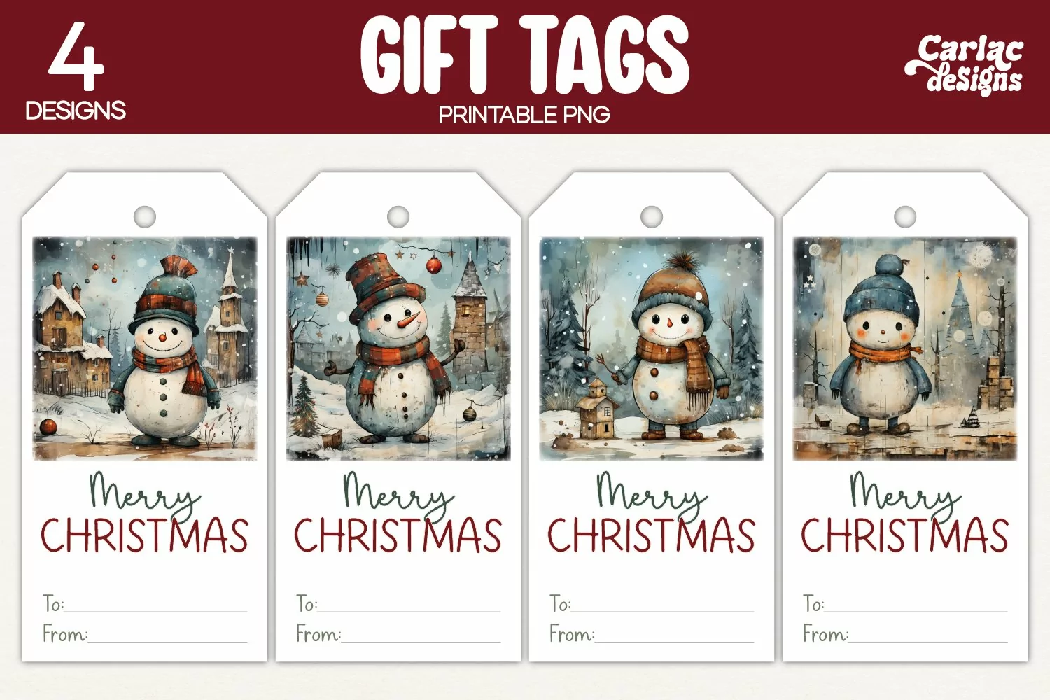 snowman gift tags