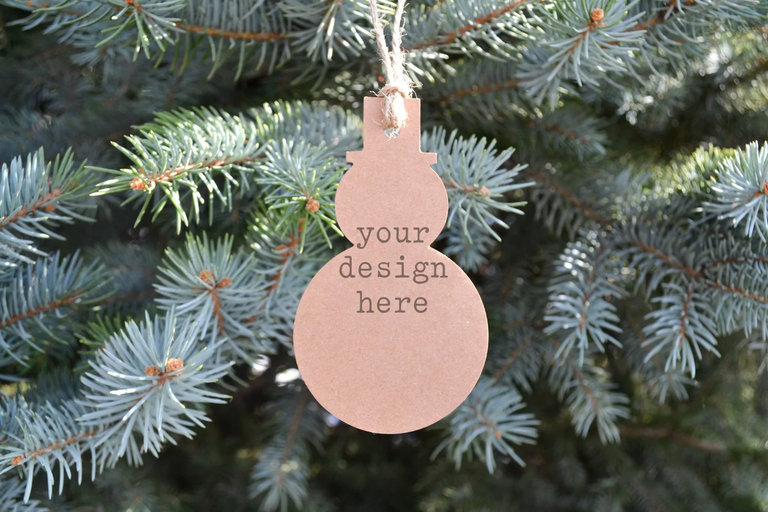 Kraft Christmas Gift Tag Mockup| Add SVG Sublimation Clipart product image 1