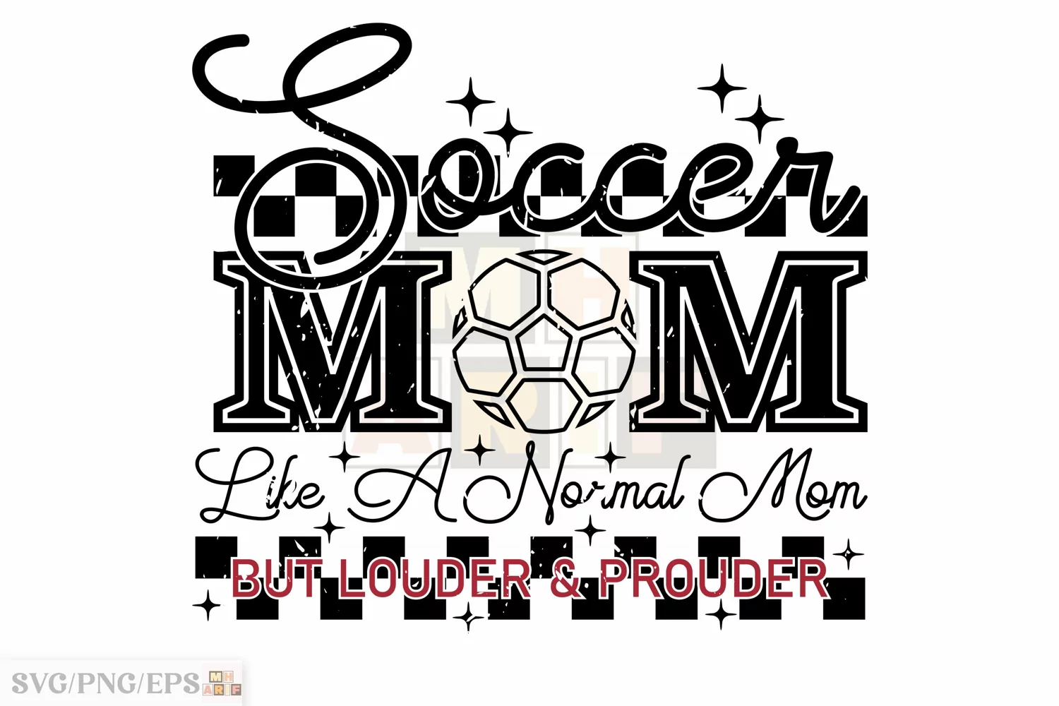 Soccer Mom SVG Sport Mama Distressed SVG T-shirt Design product image 1