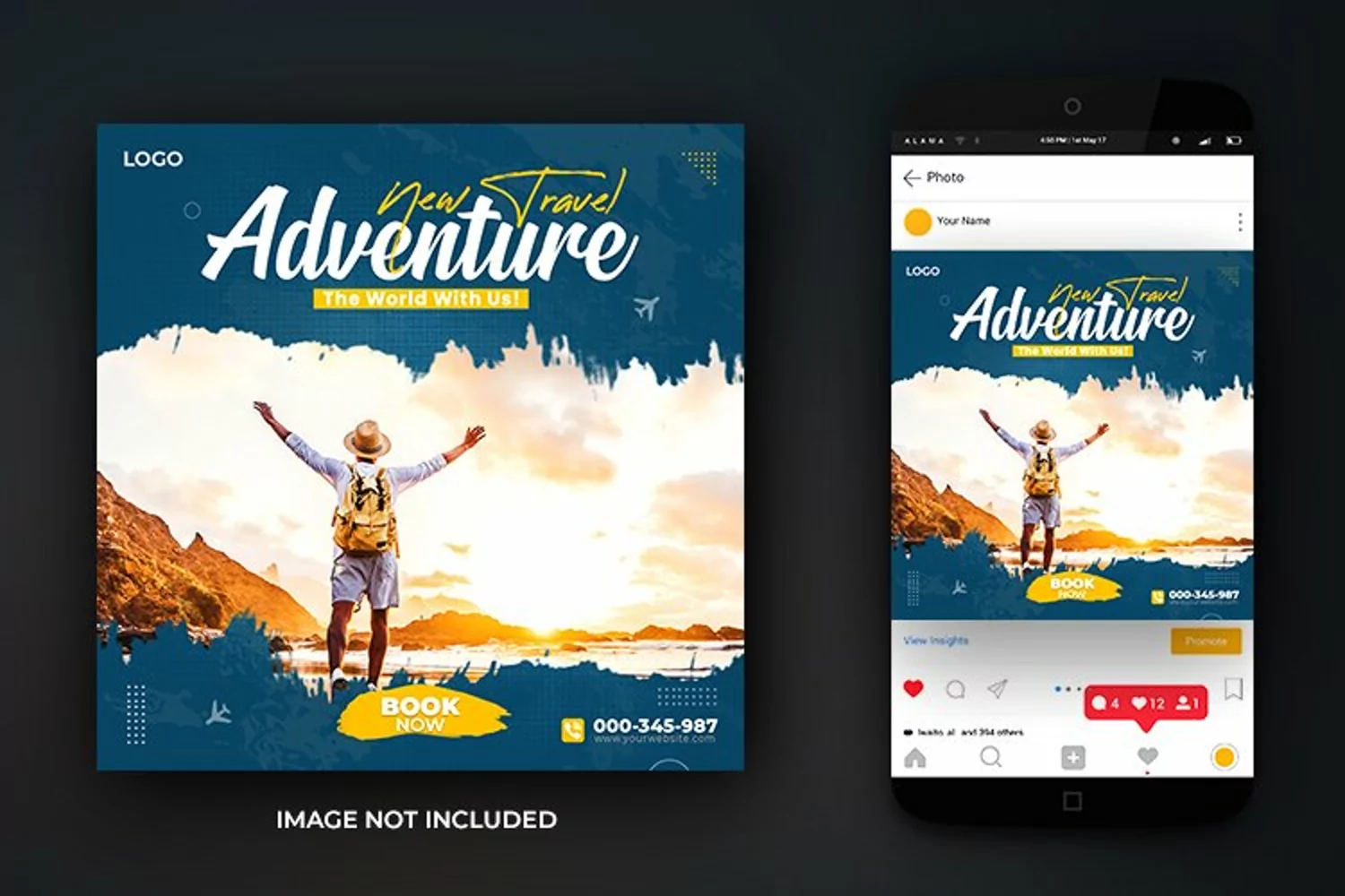 Social Media Adventure Travel Dream Destination Template product image 1