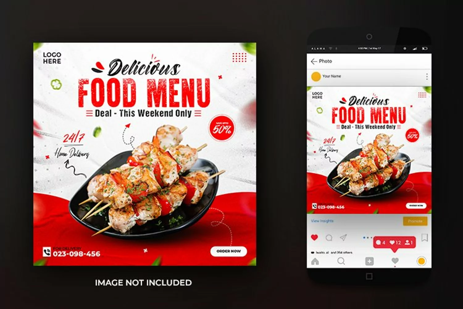 Social Media Food Delicious Food Menu Banner Post Design product image 1