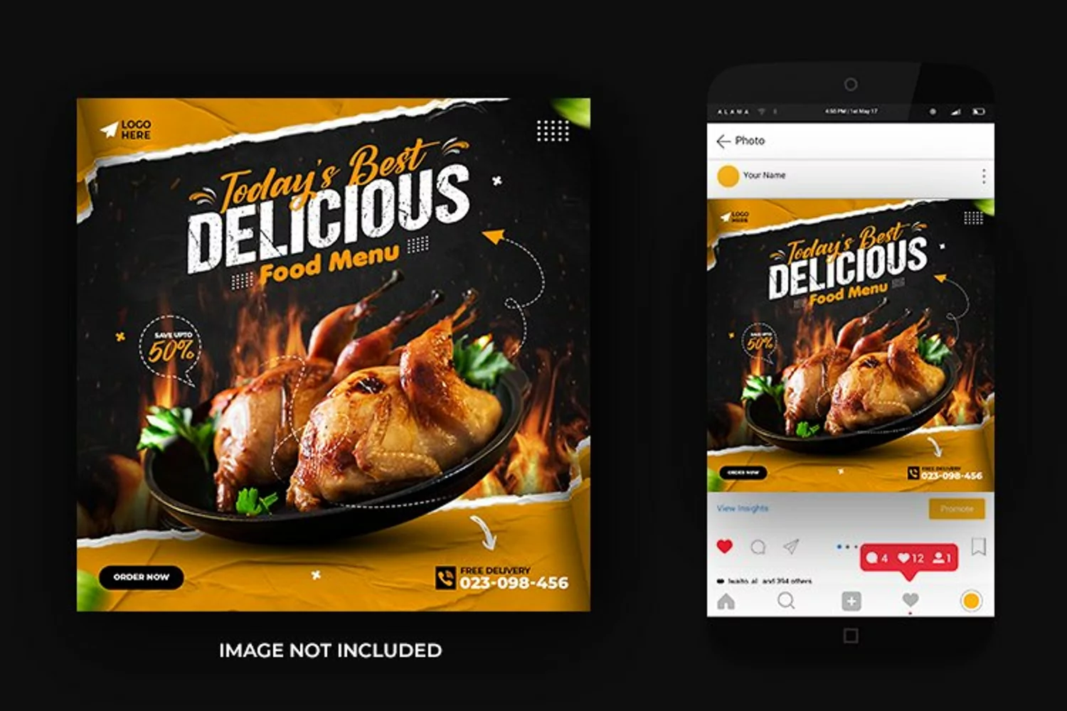 Social Media Food Promotion Design Fried Chicken Template product image 1