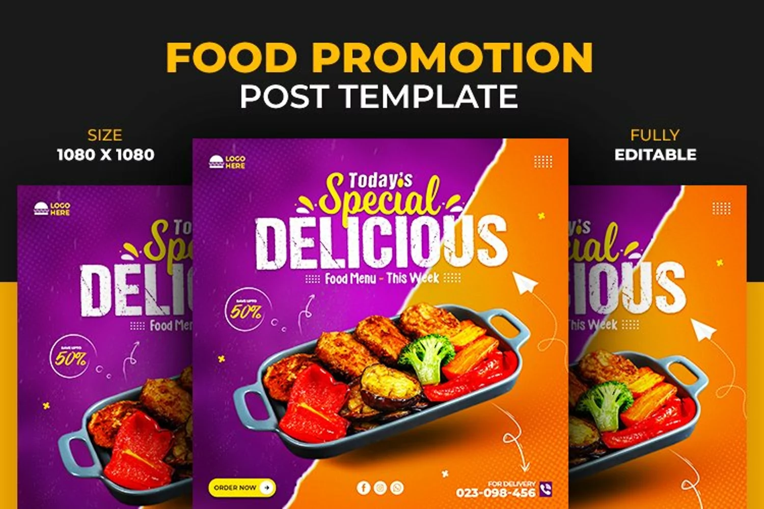 Social Media Food Promotion Post Design Template product image 1