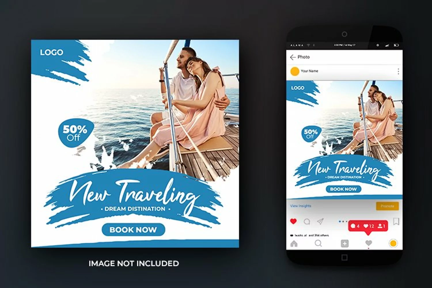 Social Media Travel Tour Post Banner Flyer Design Template product image 1
