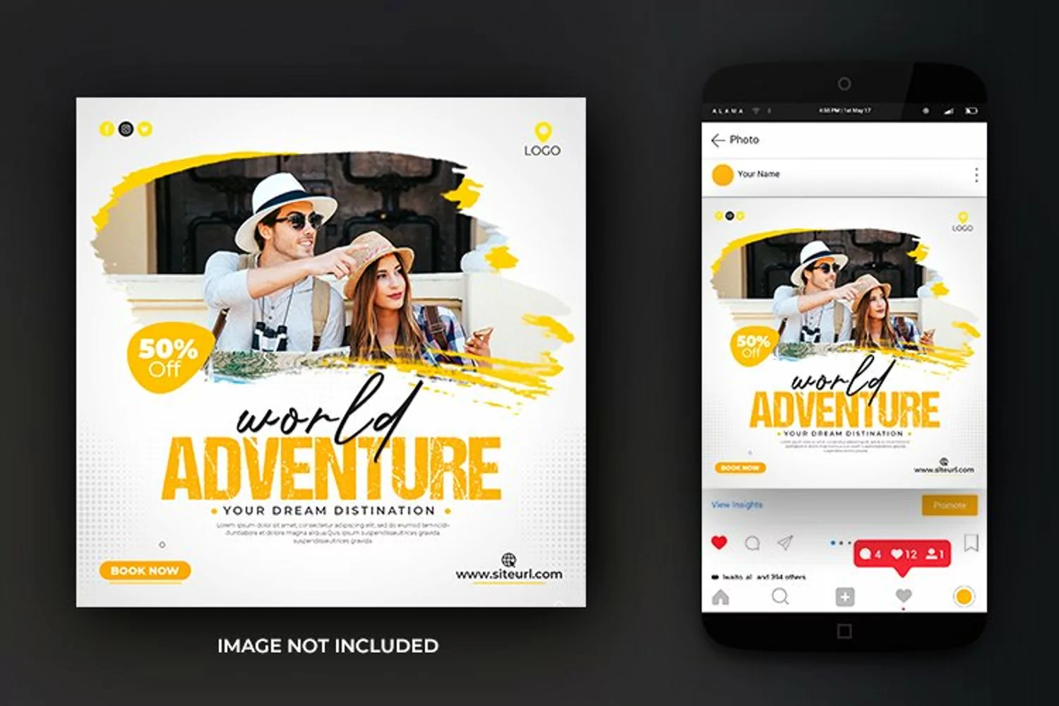 Social Media World Travel Dream Vacation Post Template product image 1