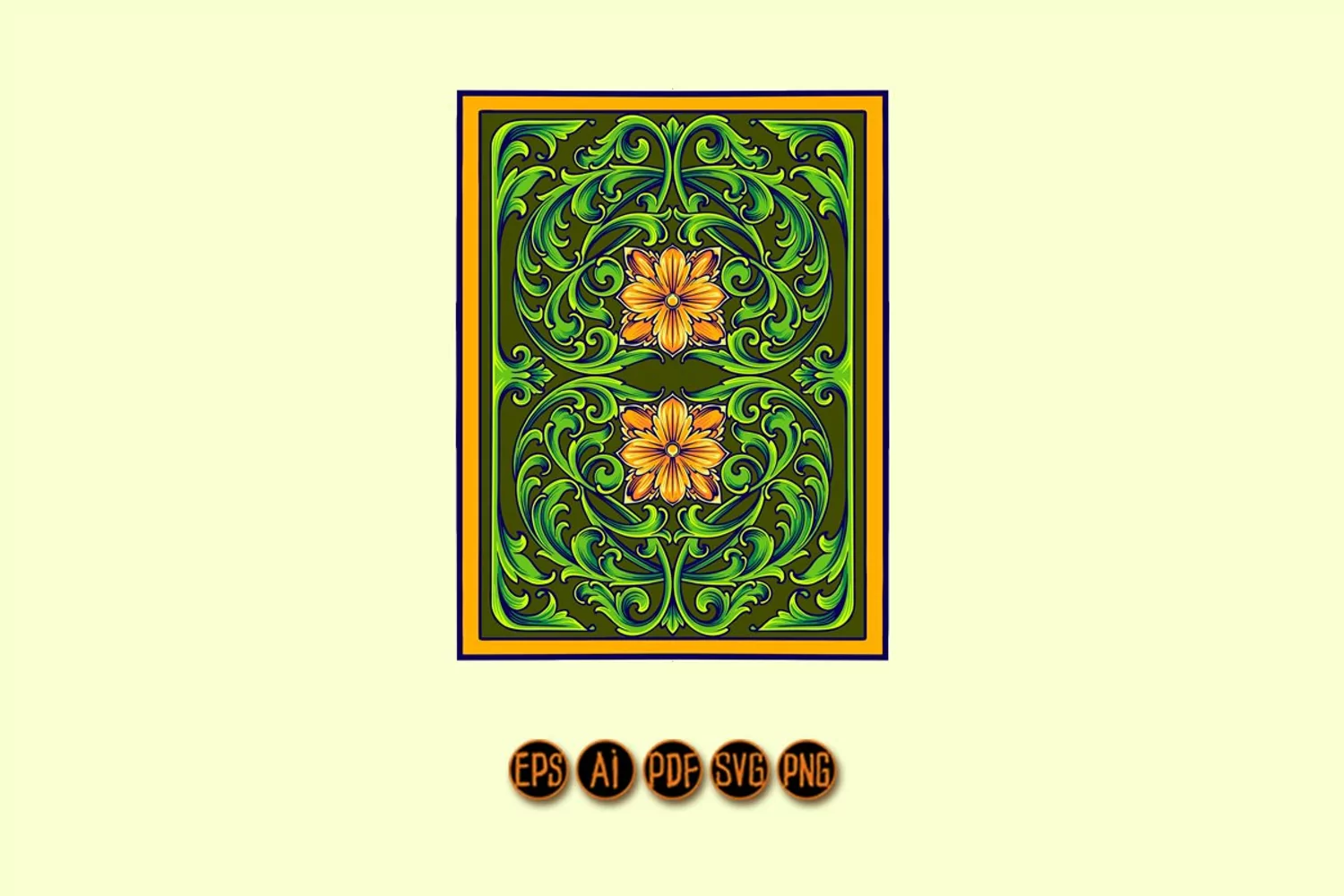 Sophisticated engraved frame with vintage floral accents product image 1