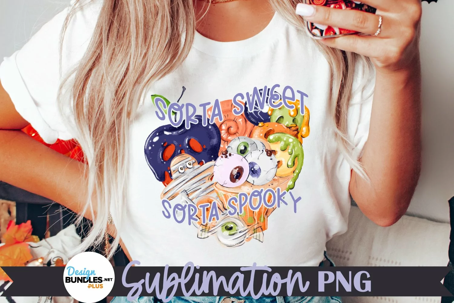 Sorta Sweet Sorta Spooky Sublimation, Halloween Shirt PNG product image 1