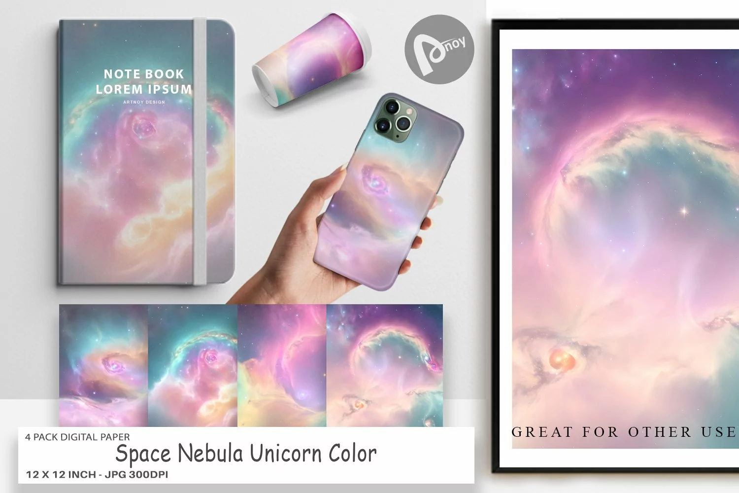 Digital Paper Nebula Unicorn Color product image 1