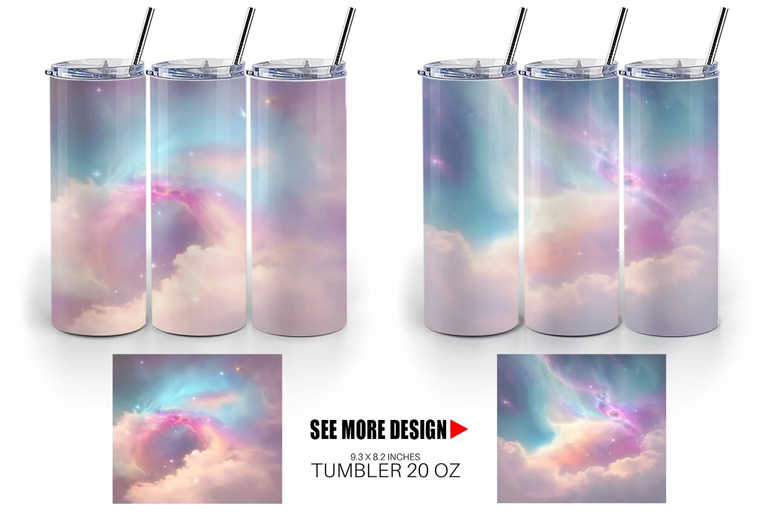 Space Nebula Unicorn Color | Tumbler Sublimation Wrap product image 1