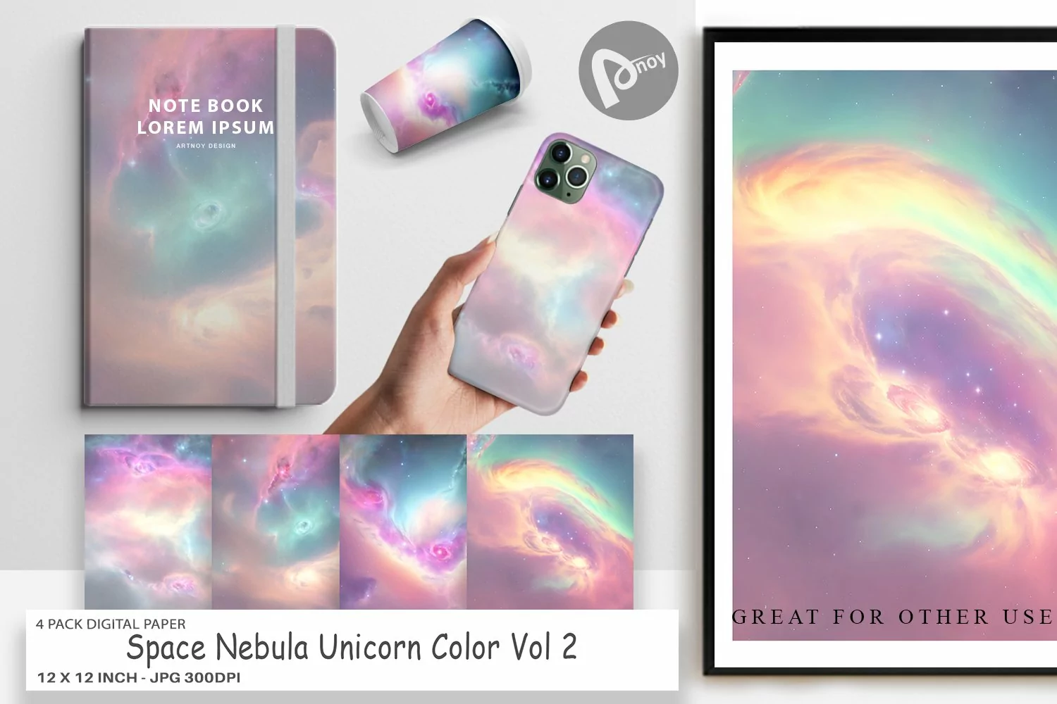Digital Paper Nebula Unicorn Color product image 1