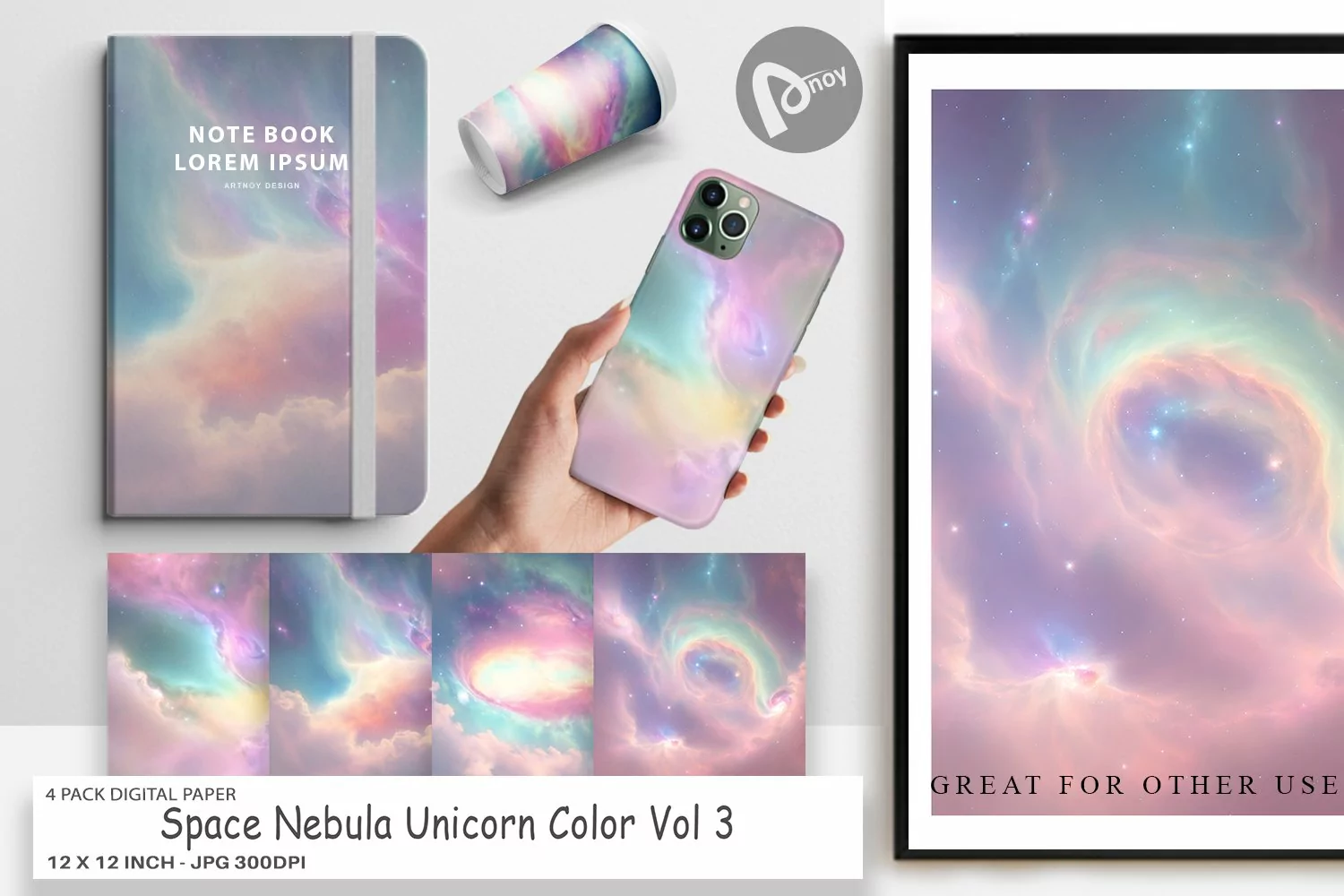 Digital Paper Nebula Unicorn Color product image 1