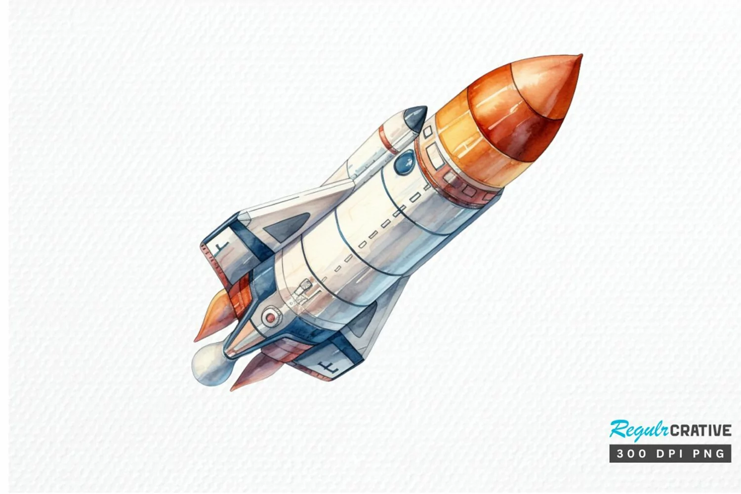 Spaceship Watercolor PNG Clipart product image 1