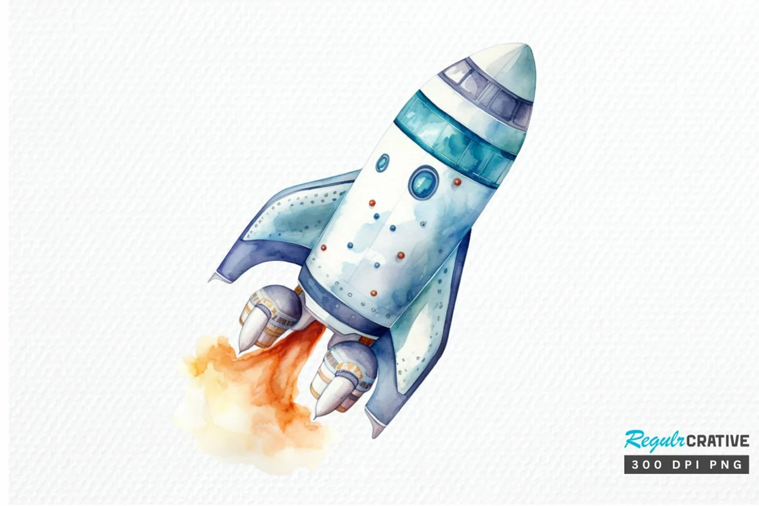 Spaceship Watercolor PNG Clipart product image 1