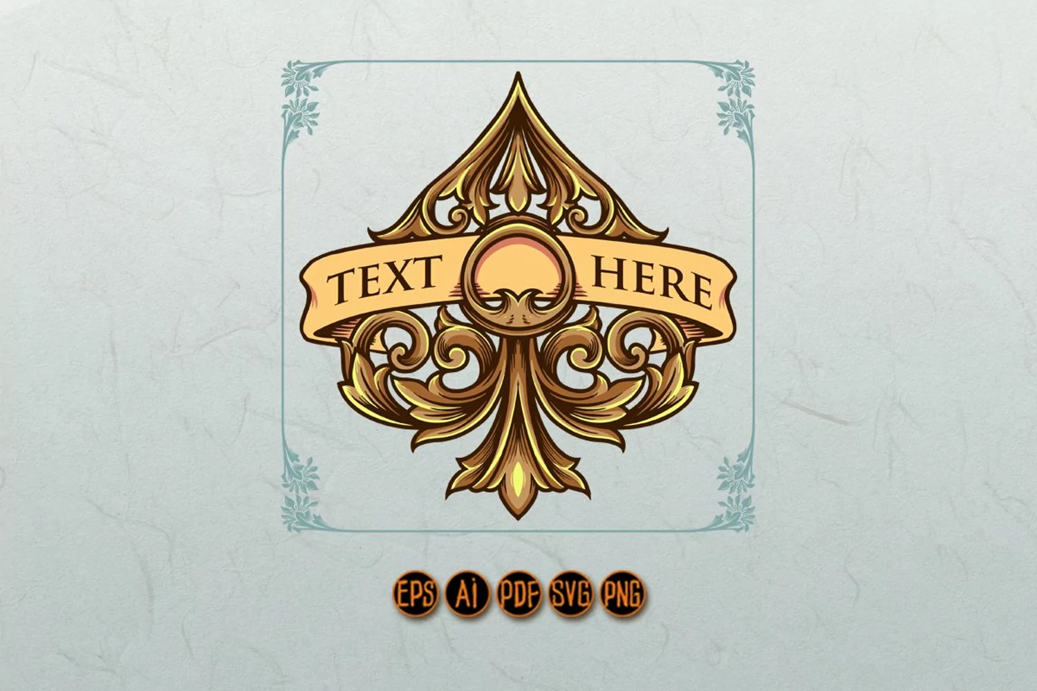 Spade elegant Ornament With Banner Vintage product image 1