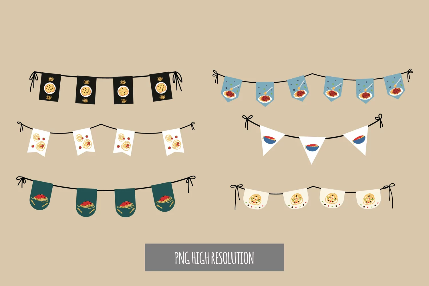 Spaghetti Vintage Bunting Banner Set product image 1