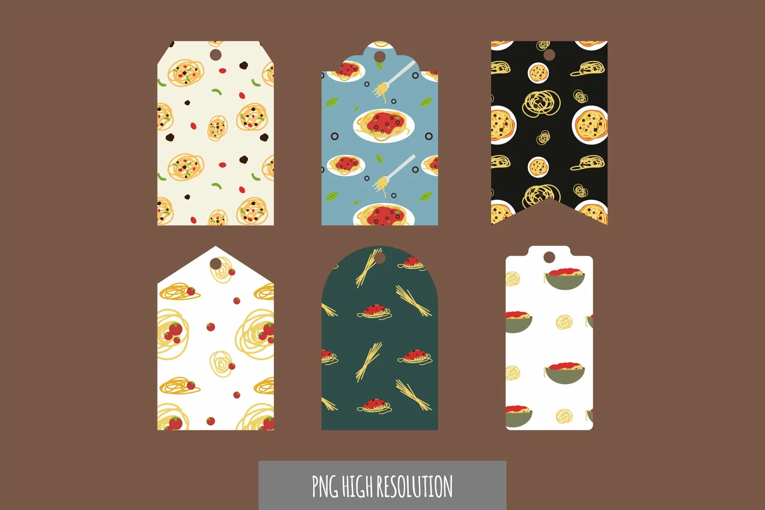 Spaghetti Vintage Patterned Shaped Tag product image 1